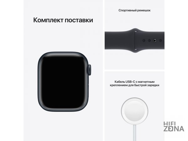 Смарт-часы Apple Watch Series 7 GPS 41mm MidnightAl/Midnight Sport MKMX3