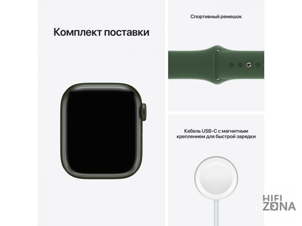 Смарт-часы Apple Watch Series 7 GPS 41mm Green Alum./Clover Sport MKN03RU/A