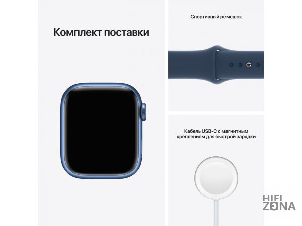 Смарт-часы Apple Watch Series 7 GPS 41mm Blue Al/Abyss Blue Sport MKN13RU/A